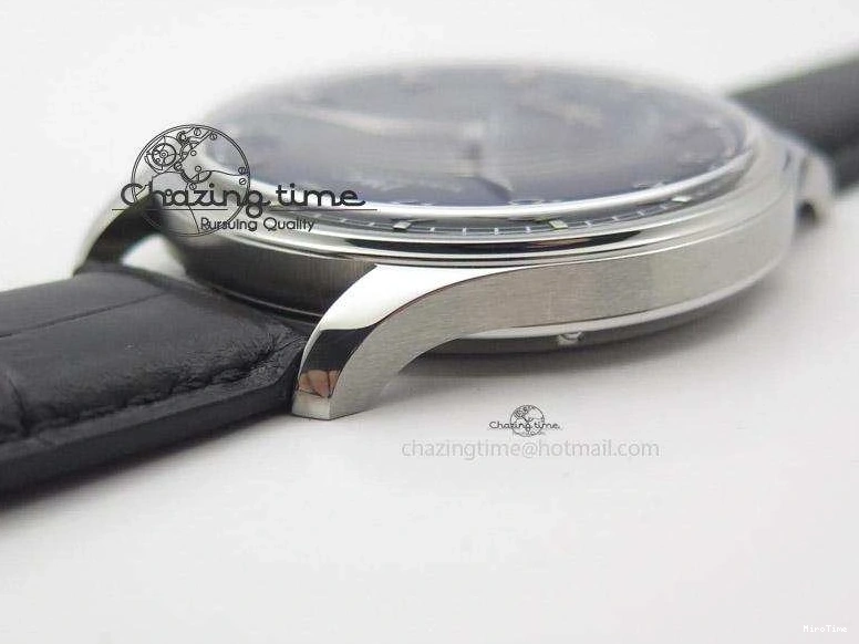 MIROTIME 0121 Portuguese IW545407 Black Dial ZF 1:1 Best Edition On Dark Blue Leather Strap DailyWear 7337